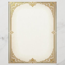 Papel Timbrado Art Deco Style Frame Stationery Paper