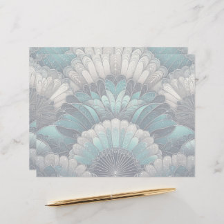 Papel Timbrado Art Nouveau Ventiladores Azuis e Prateados