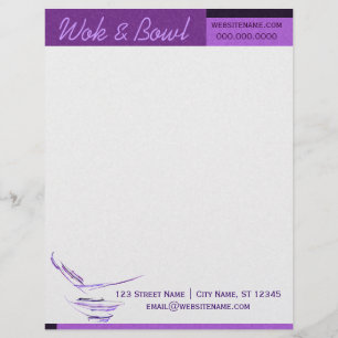 Papel Timbrado Arte abstracta roxa da bacia de arroz