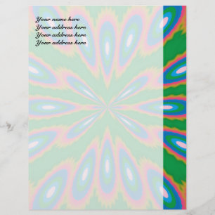 Papel Timbrado Arte abstrata de jardim funky