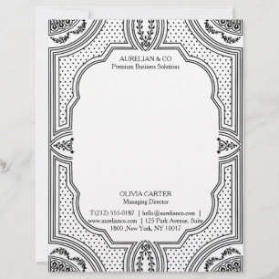 Papel Timbrado Arte Deco Elegante Empresarial