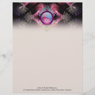 Papel Timbrado Artista Fractal Yin Yang #003 Letterhead