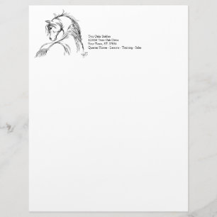 Papel Timbrado Artsy Horse Sketch