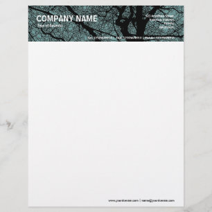 Papel Timbrado Árvore de alto contraste - Verde oceânico