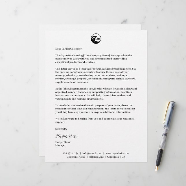 Papel Timbrado Assinado | Logotipo da Carta Comerc (Frente/Verso In Situ)