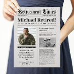 Papel Timbrado Assinante de jornal de aposentadoria, oferta milit<br><div class="desc">Celebre a aposentadoria do seu patriota com este modelo de jornal. Edite os detalhes de modelo com os destaques de sua aposentadoria. Perfeito para veteranos do Exército, Corpo Marinho, Marinho, Força Aérea, Guarda Costeira, Polícia, Fogo, EMT dos primeiros respondedores. Impressão e folga para os convidados da festa de aposentadoria. Enquadra...</div>