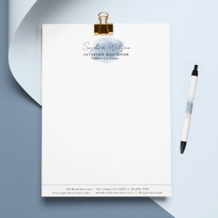 Papel Timbrado Assinatura em Aquarela para Negócios Profissionais