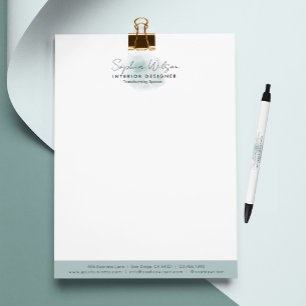 Papel Timbrado Assinatura em Aquarela para Negócios Profissionais