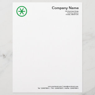 Papel Timbrado Asterisco dentro de um círculo - Verde de grama