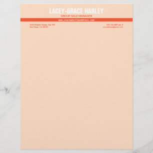Papel Timbrado Atendimento central, cor-de-rosa laranja stripe