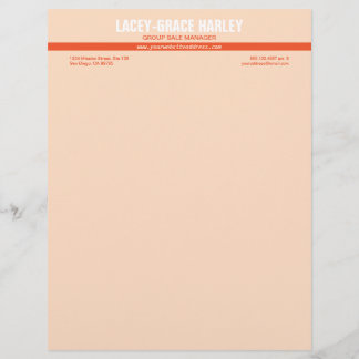 Papel Timbrado Atendimento central, cor-de-rosa laranja stripe