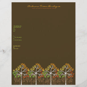 Papel Timbrado Autumn / Fall Trees 2 Modelo Business Letterhead