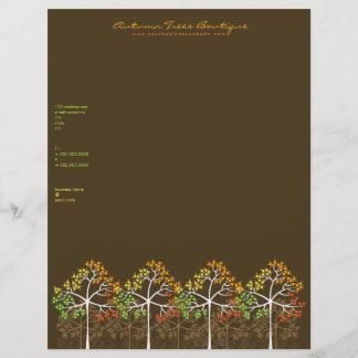Papel Timbrado Autumn / Fall Trees 2 Modelo Business Letterhead