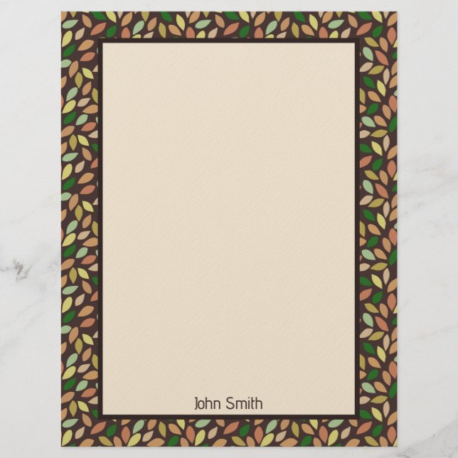 Papel Timbrado Autumn Leaf Shapes Stationery Paper (Frente)