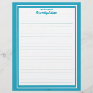 Papel Timbrado Azul de Quadro de Linha Dupla Vinculado