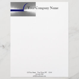 Papel Timbrado Azul e metal escovado prata