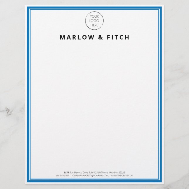 Papel Timbrado Azul Francês Personalizado para Mat (Frente)