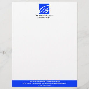 Papel Timbrado Azul profissional do monograma