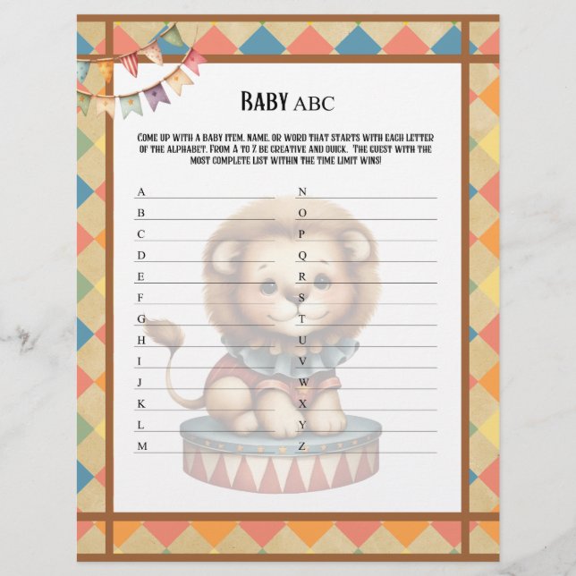 Papel Timbrado Baby Circus_ Baby ABC Race Game (Frente)