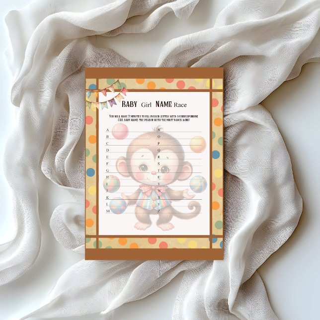 Papel Timbrado Baby Circus_ Baby Girl Name Race Game (Criador carregado)