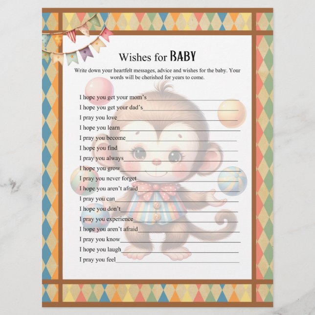Papel Timbrado Baby Circus_ Baby Wish Activity (Frente)