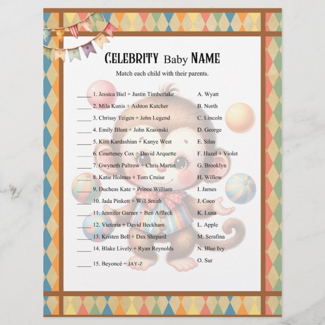 Papel Timbrado Baby Circus_ Celebrity Baby Game (Frente)