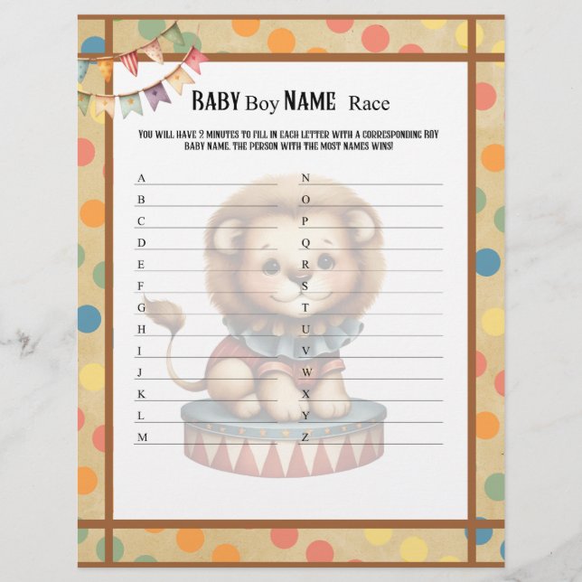 Papel Timbrado Baby Circus - Jogo Race (Frente)