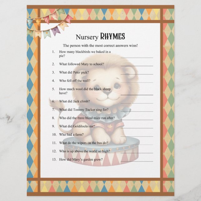 Papel Timbrado Baby Circus_ Nursery Rhymes (Frente)