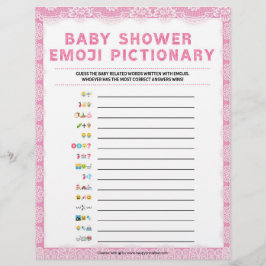 Papel Timbrado Baby Emoji Pictionary [Luxury Lace [Rosa]