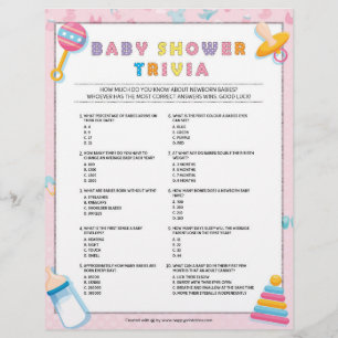 Papel Timbrado Baby Trivia [Baby Basics Pink]