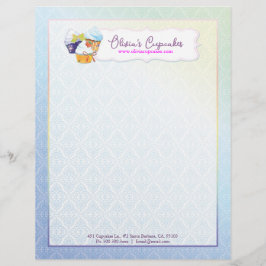 Papel Timbrado Baker e pastelaria Cupcake de chef