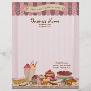 Papel Timbrado Bakery Boutique Cakes & Patisserie Letterhead