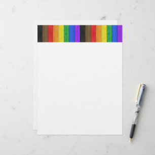 Papel Timbrado Bandeira do orgulho gay inclusivo de SlipperyJoe t