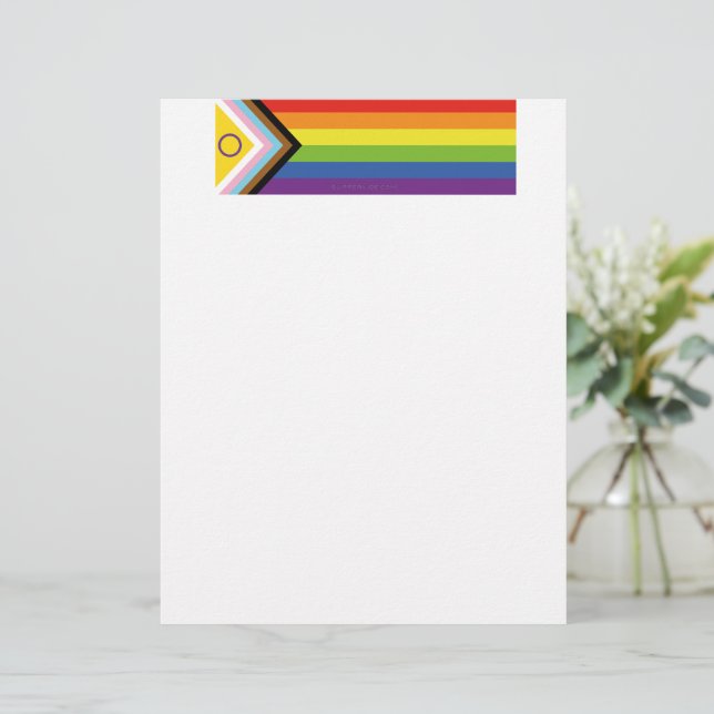 Papel Timbrado Bandeira do orgulho intersexo de SlipperyJoe's fun (Em pé/Frente)