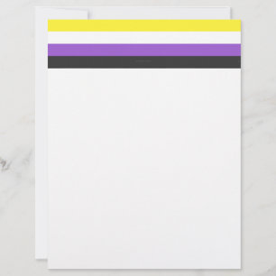 Papel Timbrado Bandeira do Orgulho Não Binário da SlipperyJoe's a