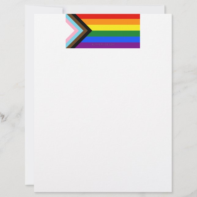 Papel Timbrado Bandeira do Orgulho Progressivo de SlipperyJoe sei (Frente)