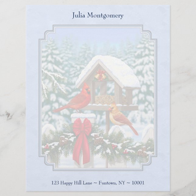 Papel Timbrado Banquete de Natal dos Cardinhos Azul (Frente)