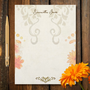 Papel Timbrado Barroco Rústico Floral Mexicano Sagrado Coração