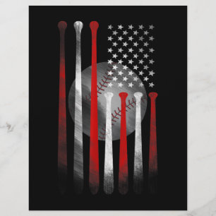 Papel Timbrado Baseball American Flag Vintage