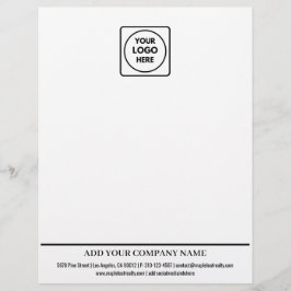 Papel Timbrado Basic Business Logo Contact Info letterhead