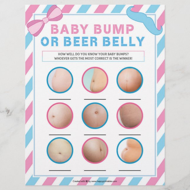 Papel Timbrado Bebê Bump Ou Belly De Cerveja [Surpresa De Gênero] (Frente)