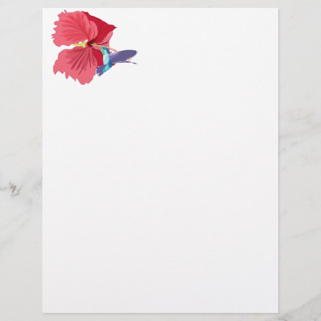 Papel Timbrado Beija-flor Azul e Verde (Frente)