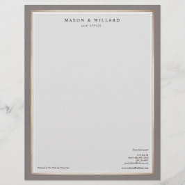 Papel Timbrado Beira profissional elegante do ouro do advogado