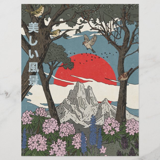 Papel Timbrado Bela Paisagem Japonesa (Frente)