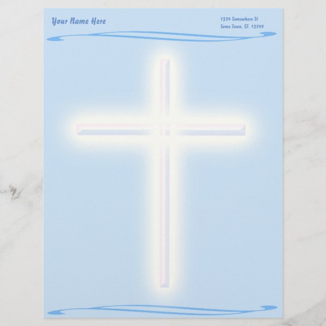 Papel Timbrado Bela vida - Design de cruz letterhead (Frente)
