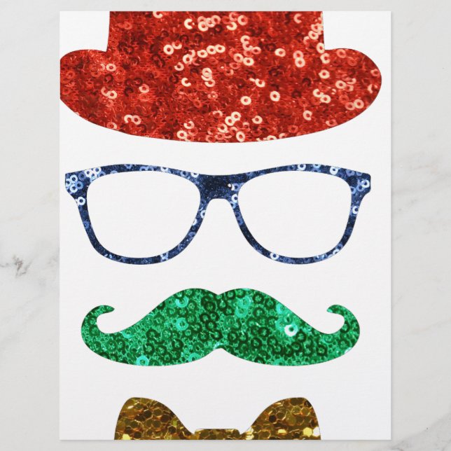 Papel Timbrado bigode de hipster de natal (Frente)