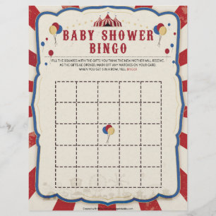 Papel Timbrado Bingo chá de fraldas [Tema do circo]