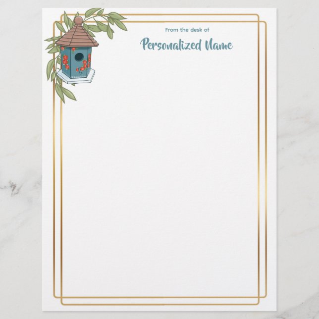 Papel Timbrado Birdhouse Bliss Unline Letterhead (Frente)