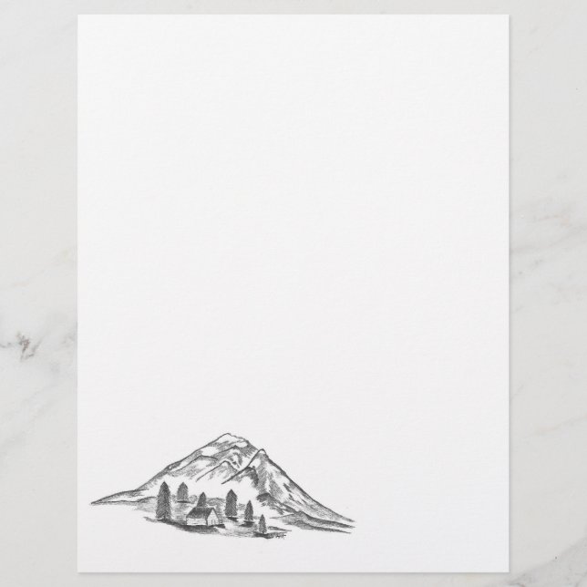 Papel Timbrado Black and white mountain letterhead (Frente)
