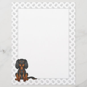 Papel Timbrado Black & Tan Cavalier King Charles Spaniel Sentado